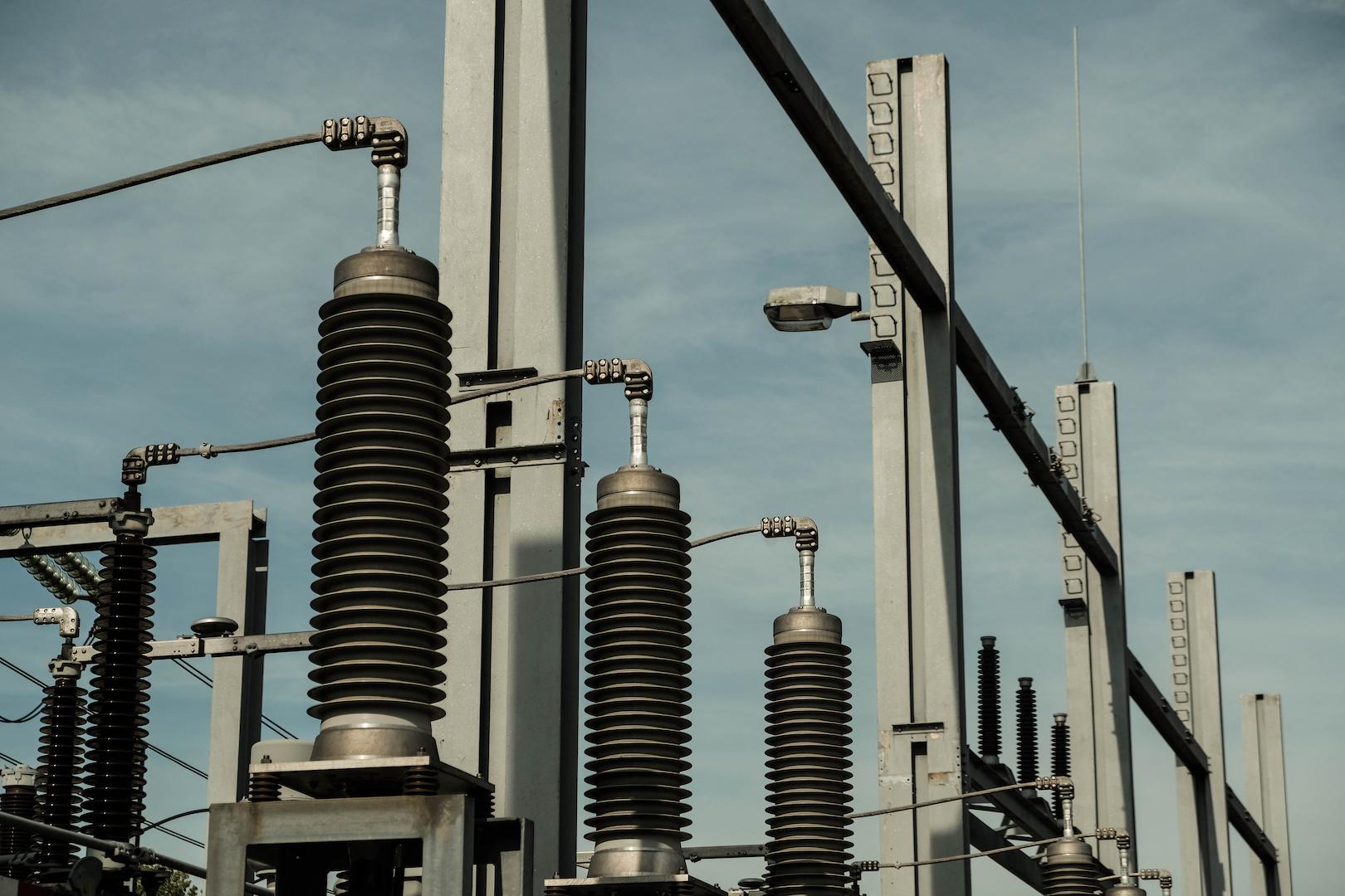 SF6 electrical substation equipment illustrating high-voltage power transmission technology