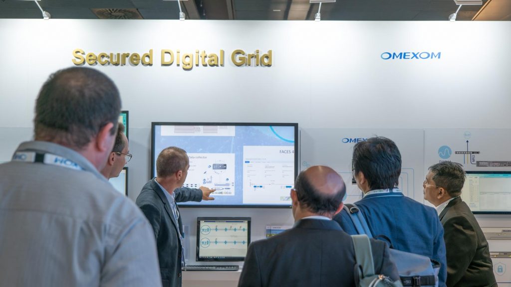 Demonstration of secured digital grid solutions with live system interfaces at an Omexom technology booth